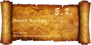 Benik Kozima névjegykártya